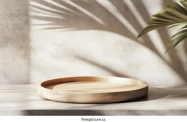 Wooden Display Platform with Natural Light