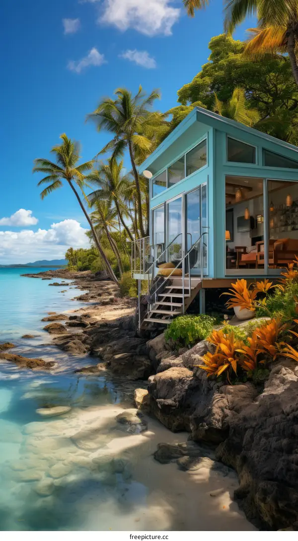 Beachfront house with amazing sea views