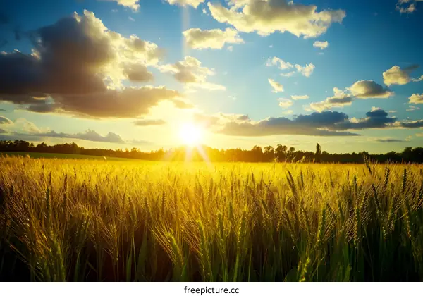 Golden Wheat Field at Sunset