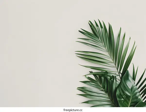 Tropical Leaves on White Background