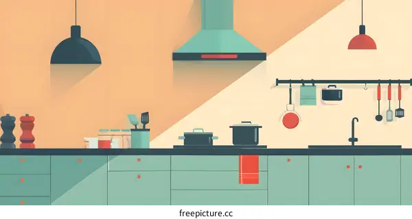 Modern Kitchen Interior Design Illustration