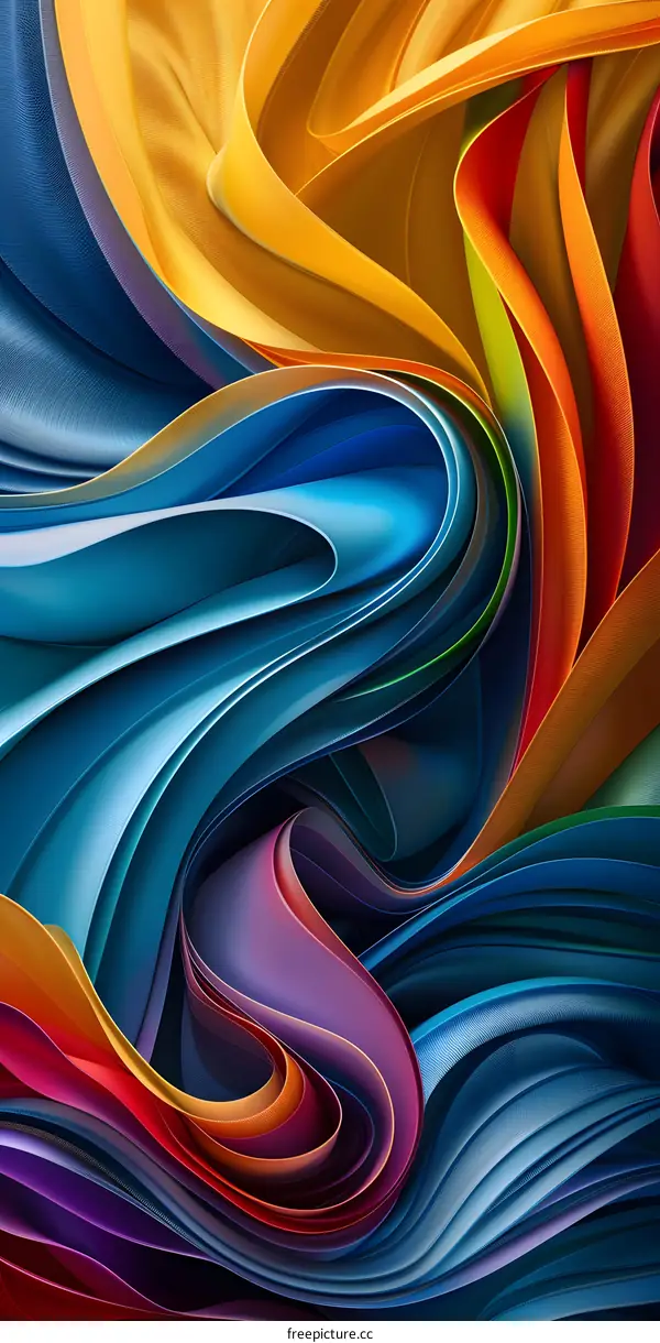 Abstract Colorful Swirling Lines Art