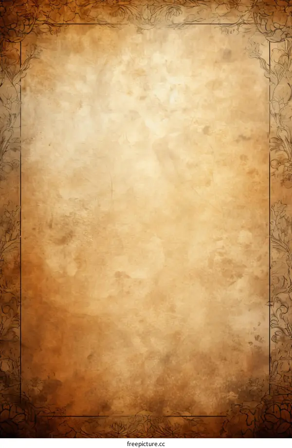 Vintage paper texture background with floral frame