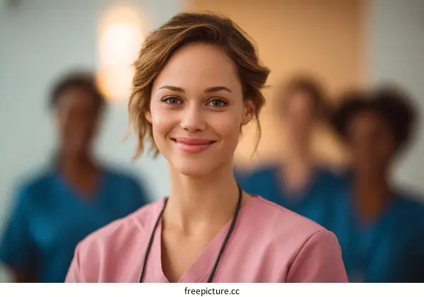 Smiling Female Nurse Portrait in Hospital