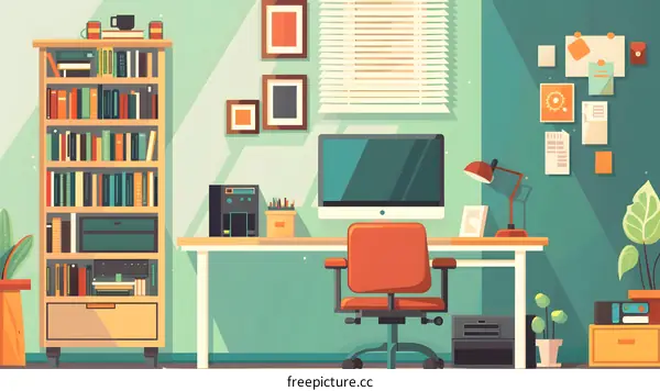 Home Office Desk Illustration