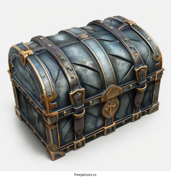 Opulent Blue and Gold Treasure Chest