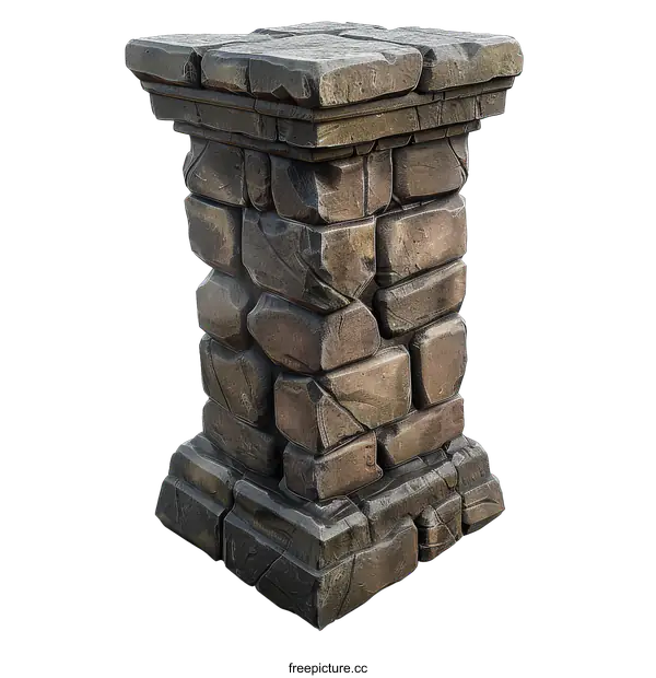 [Transparent Background PNG]Stone Pillar Isolated Fantasy 3D Illustration