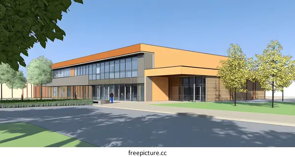 Modern Building Architectural Design Illustration