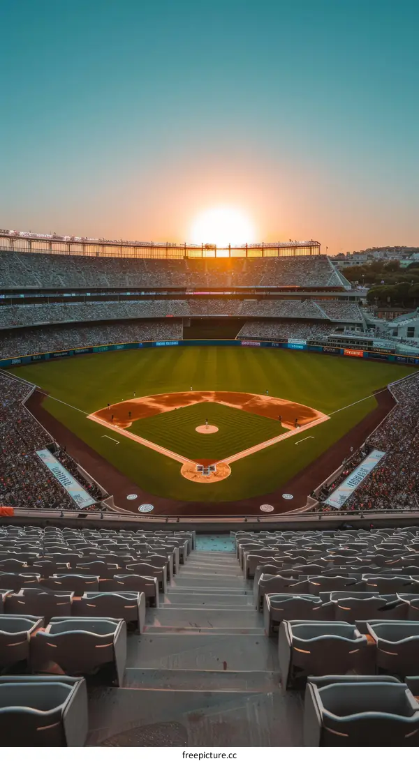 Yankee Stadium at sunset