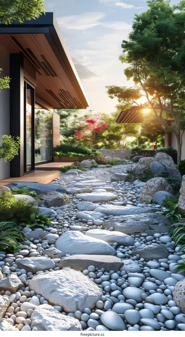 Cobblestone Courtyard Path: A Garden Design Feature