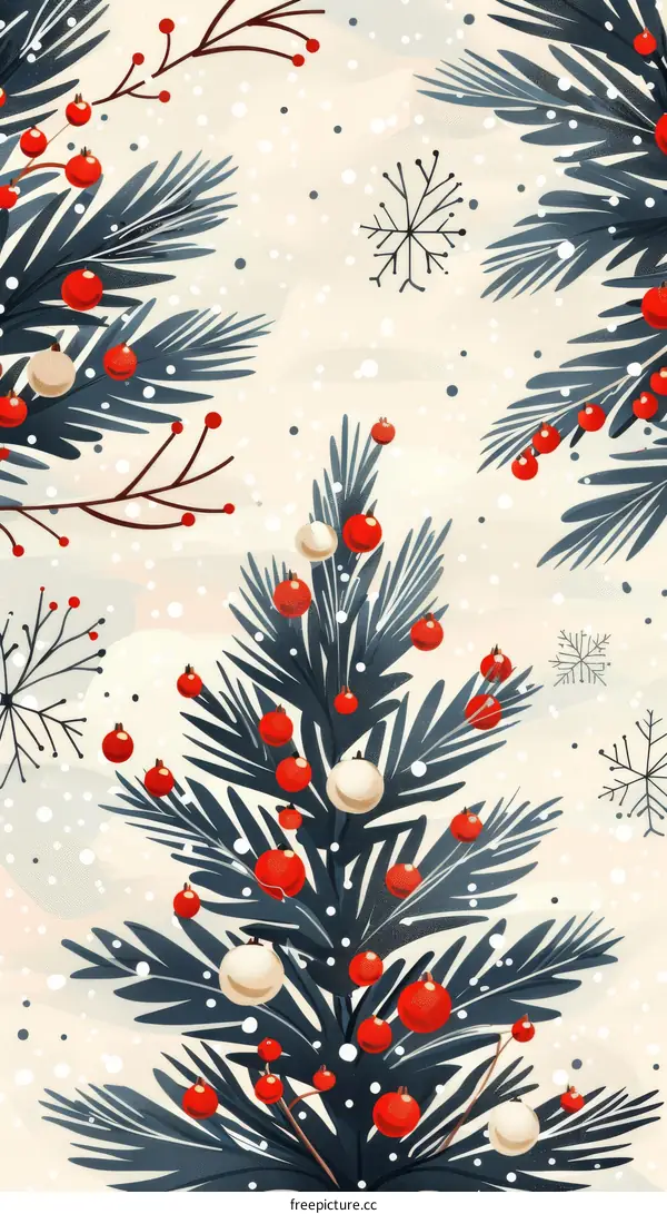 Hand-Painted Christmas Tree Illustration