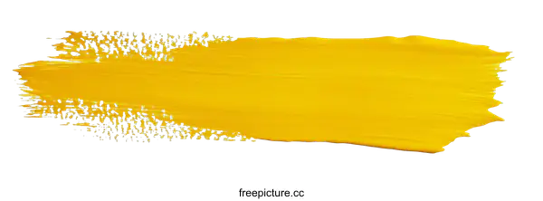 [Transparent Background PNG]Yellow Paint Stroke Abstract Illustration