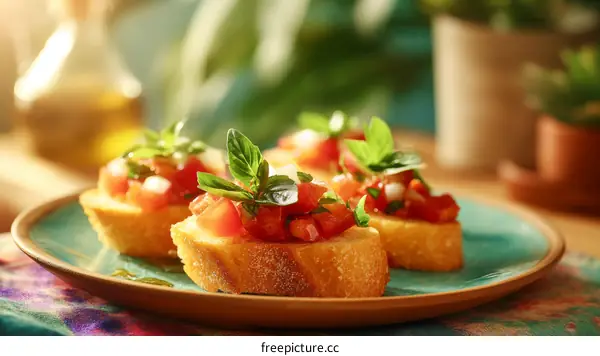 Delicious Tomato Bruschetta on Toasted Bread