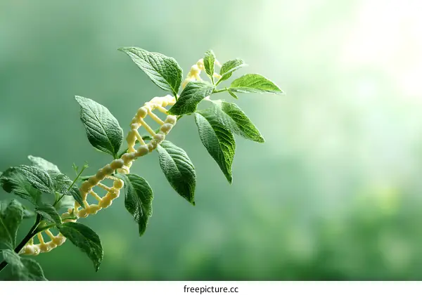 DNA Structure in Nature Background Image