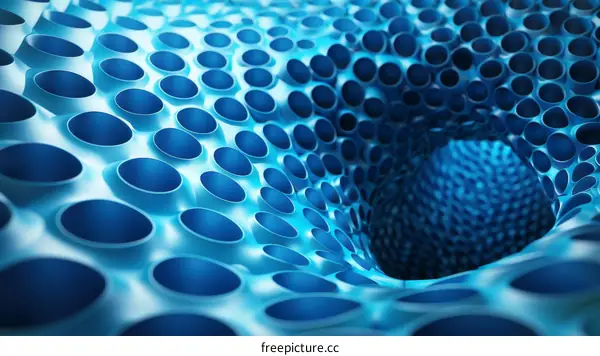 Blue Abstract Futuristic Sci-Fi Tunnel