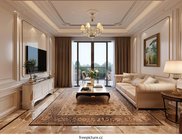 Luxury Living Room Interior Design Illustration