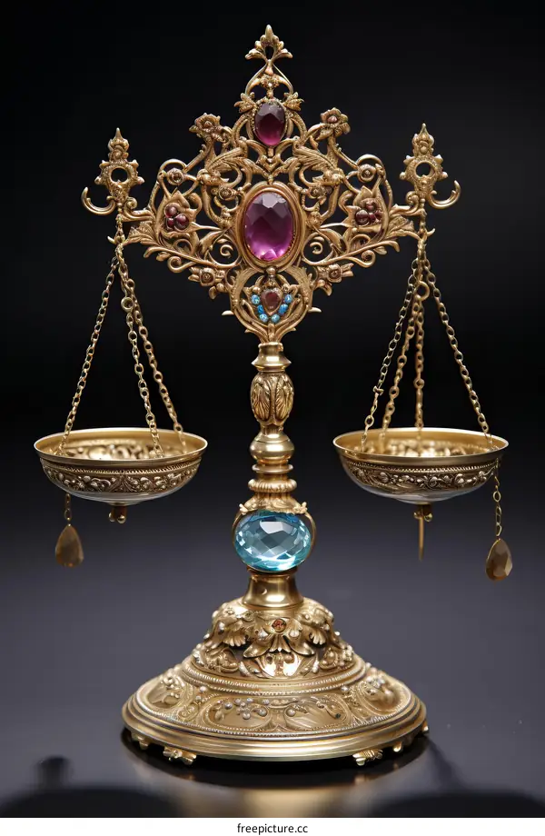 ornate gold scales of justice