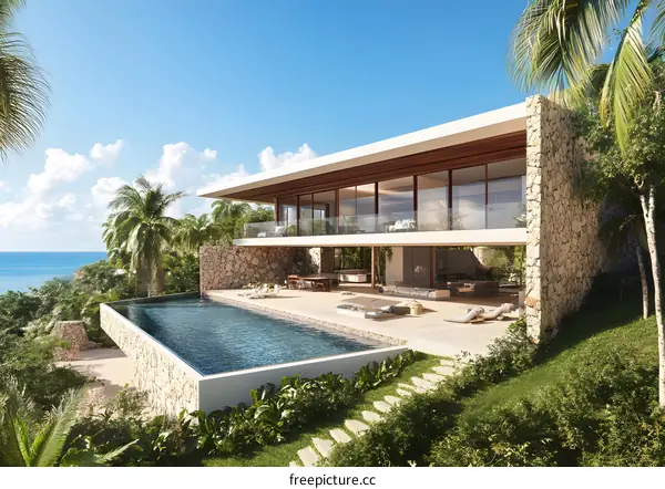 Modern Minimalist House with Infinity Pool and Ocean View
