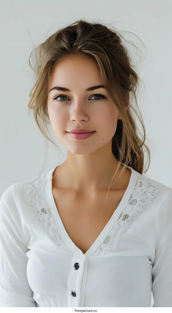 Portrait of a Young Woman with Brown Hair