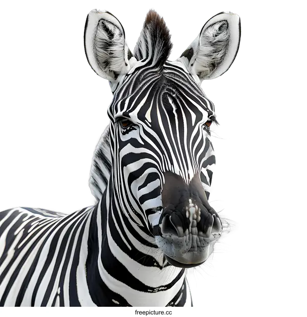 [Transparent Background PNG]Close up of a zebra