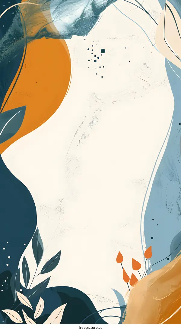 Abstract Art with Orange, Blue, and Green Colors