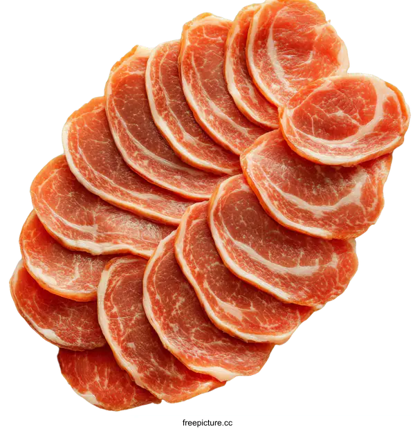 [Transparent Background PNG]Sliced Prosciutto  Food Photography