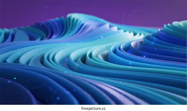 Abstract Blue and Purple Wave Pattern with Layered Design