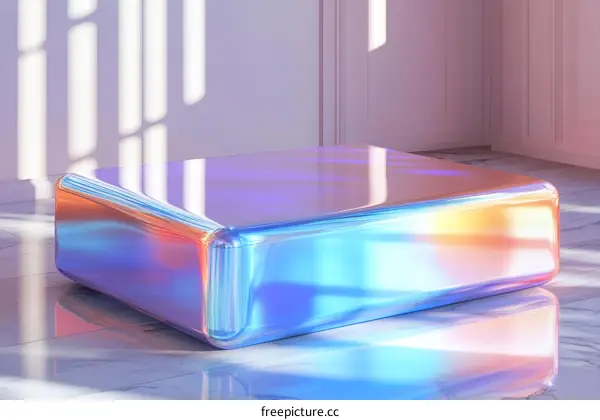 Colorful Holographic Display Stand in Stylish Interior