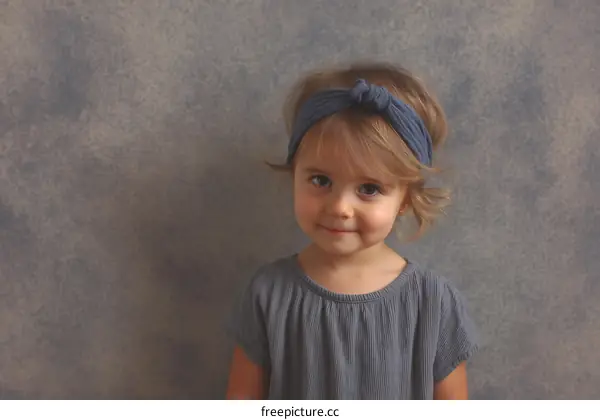 Adorable Little Girl with a Blue Headband