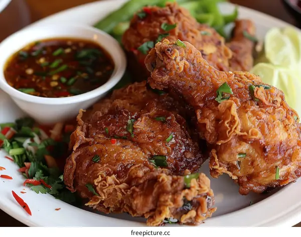 Fried chicken with Thai chili sauce