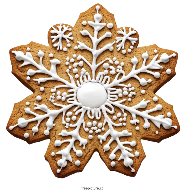 [Transparent Background PNG]Ornamental Gingerbread Cookie Snowflake Design