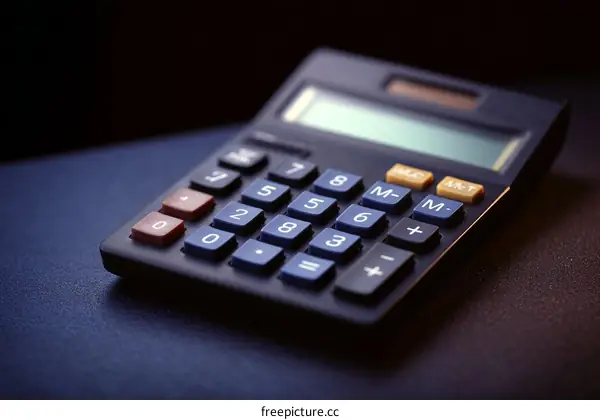 Close Up of a Modern Calculator