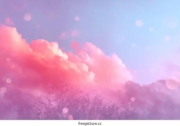 Pastel Pink Cloudscape Dreamy Sky