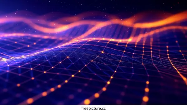 Abstract Network Wave Digital Illustration