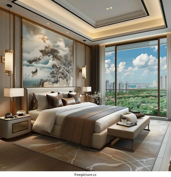 Luxury Modern Bedroom Interior Design Illustration