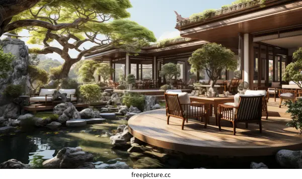 Courtyard with a view of nature