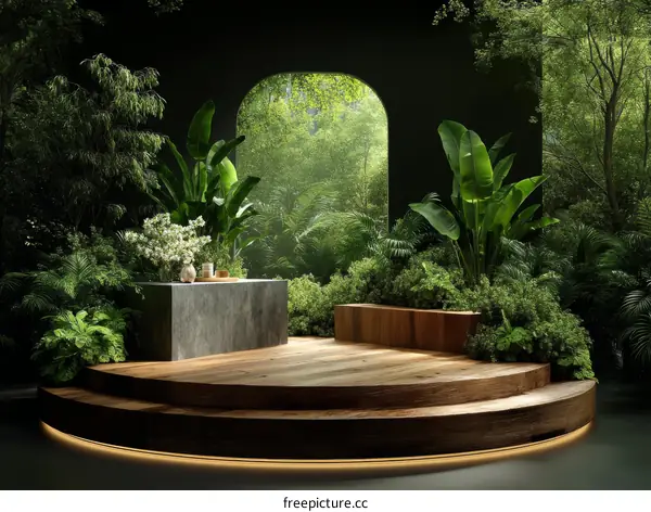 Modern Tropical Garden Elevated Platform