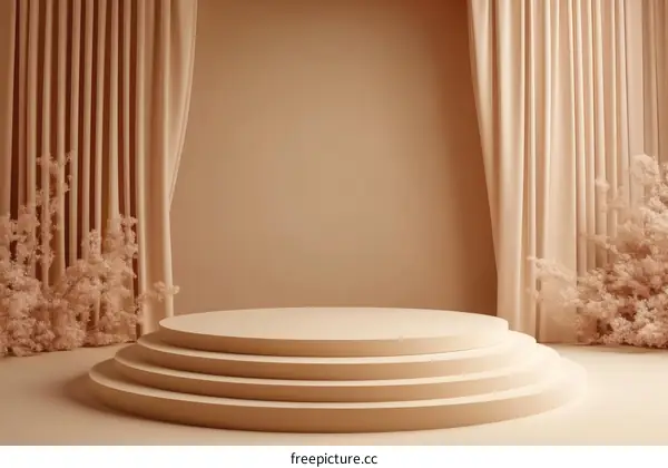 Beige Minimalist Product Display Stage