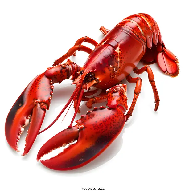 Fresh Red Lobster on White Background