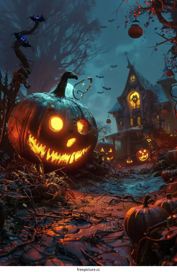 Intricate Halloween Jack-o'-lantern