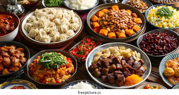 A table full of delicious Chinese food