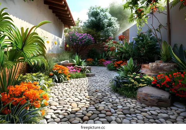 Cobblestone Garden Path