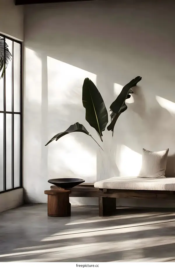 Minimalist Living Room Interior Design with Natural Light and Plants