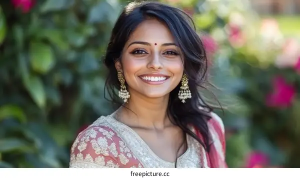 Beautiful Indian Woman in Traditional Dress