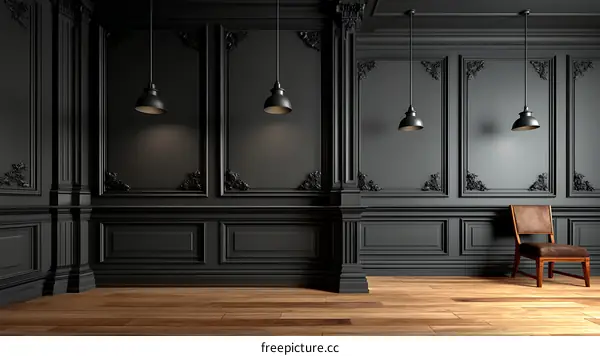 Elegant Black Formal Room Interior Design