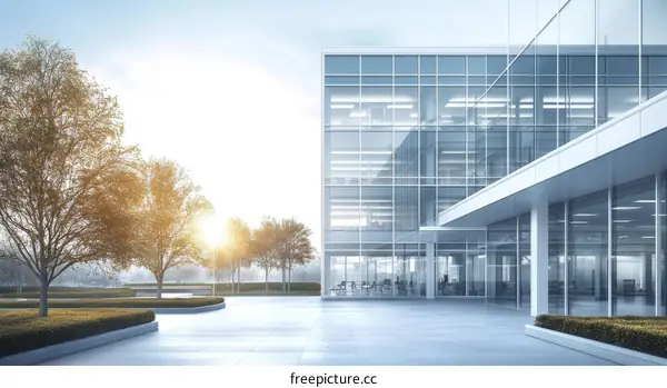 Modern Glass Office Building Exterior