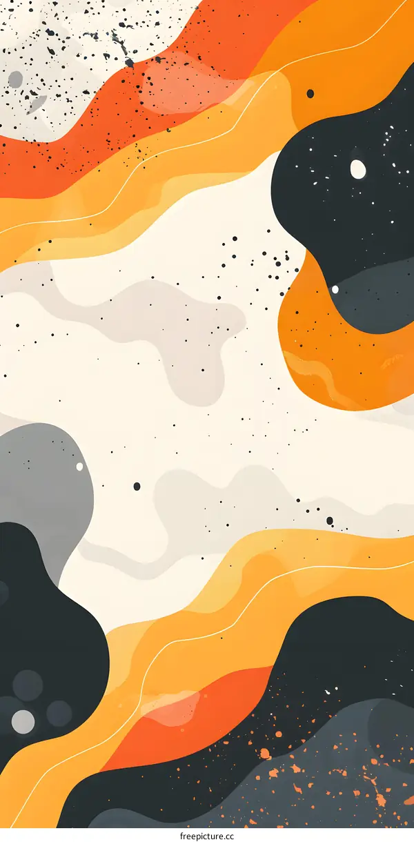 Abstract Art With Orange Yellow and Grey