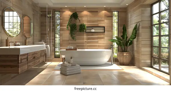 Modern Bathroom Interior Design with Natural Elements