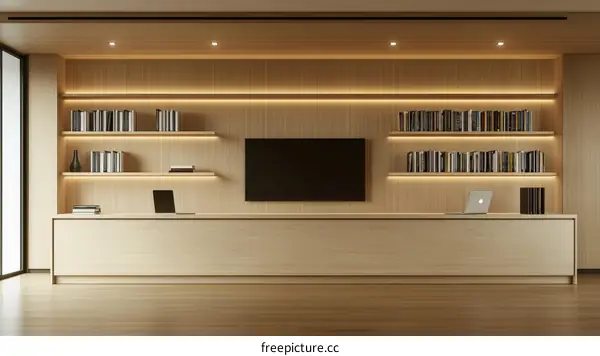 Modern Minimalist Wooden Office Space