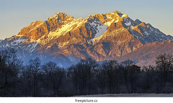 Majestic Mountain Range at Sunrise